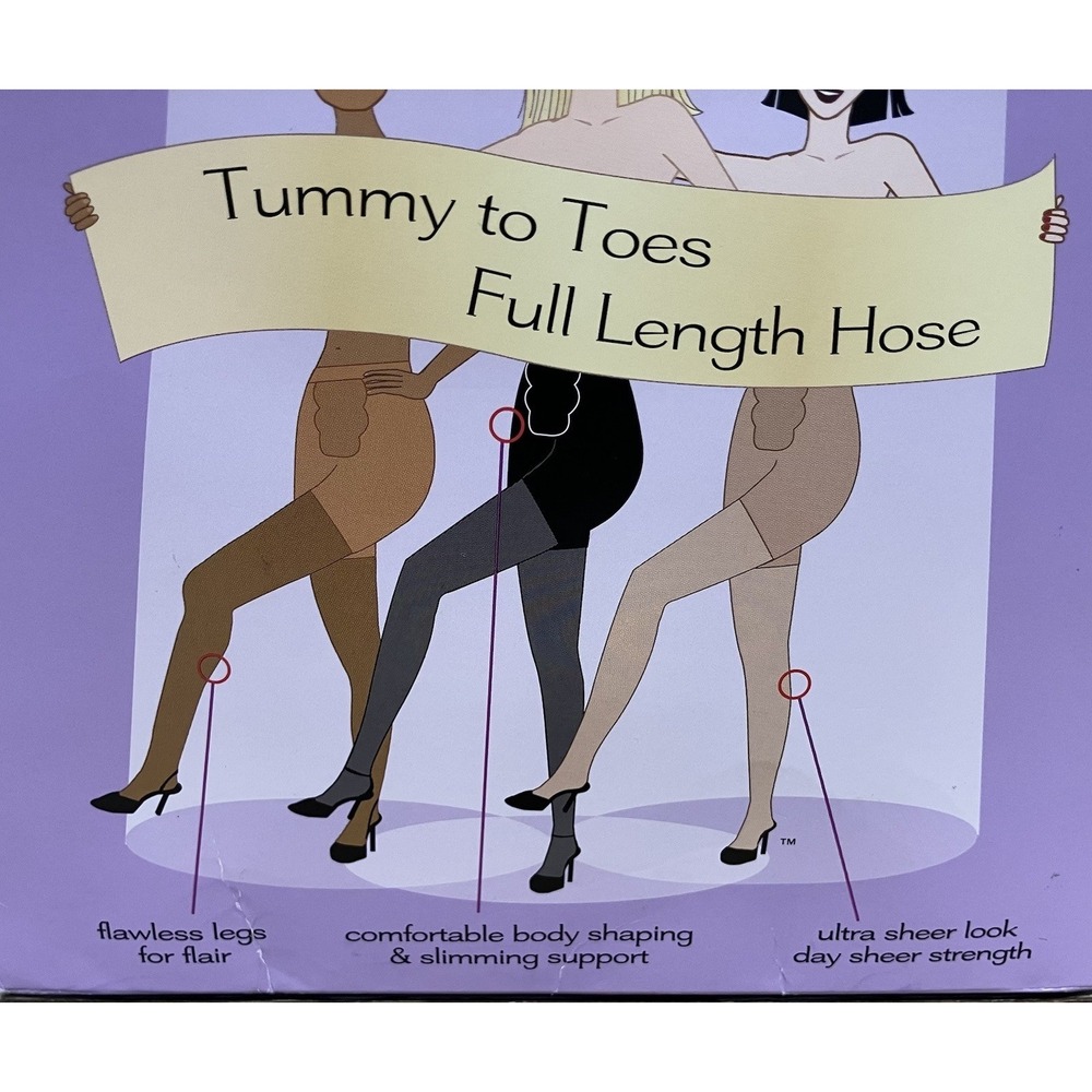 Spanx All The Way Full Length Black Hose Sara Blakely New Size C Super Control - Picture 5 of 12